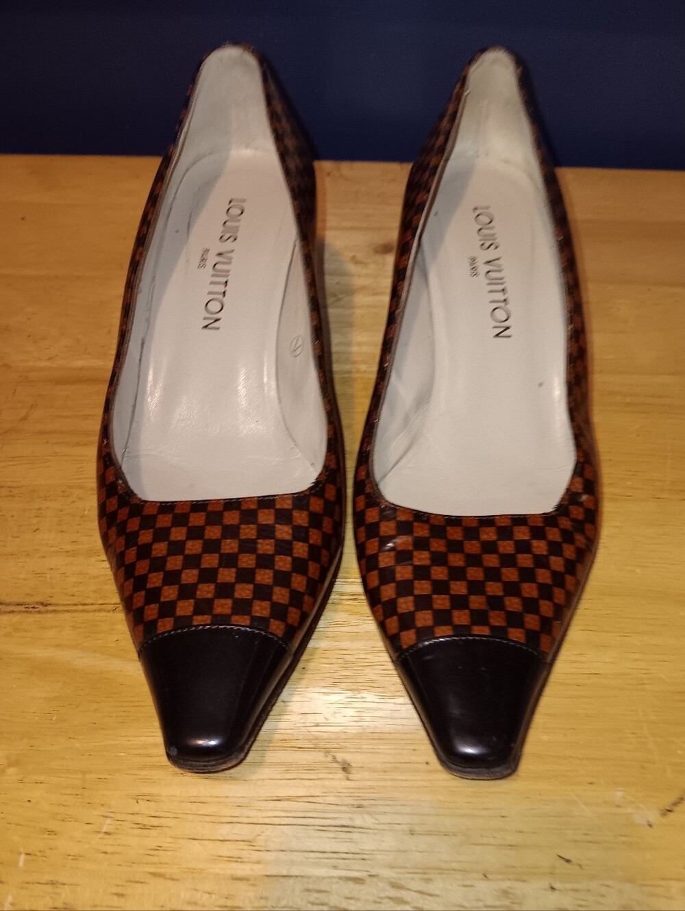 Louis Vuitton Rare Vintage Full Damier Pumps Size 37 1/2